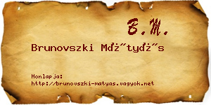 Brunovszki Mátyás névjegykártya